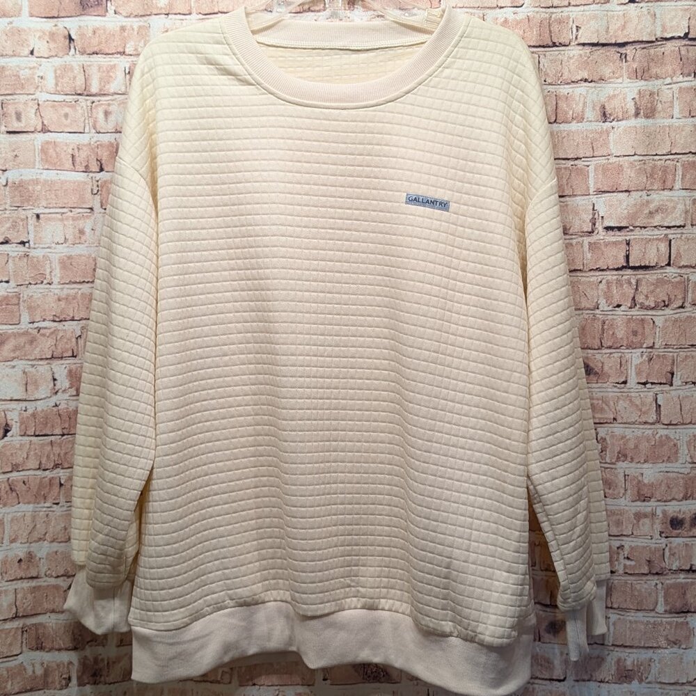 Gallantry Sweatshirt Oversized 100% Polyester Long Sleeve Waffle Knit Size Large